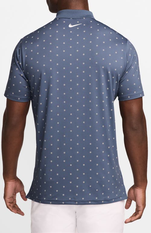 Nike Tour Print Polo Shirt Mens In Diffused Blue/white