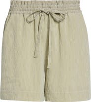 Derek Lam 10 Crosby Belen Stripe Drawstring Shorts