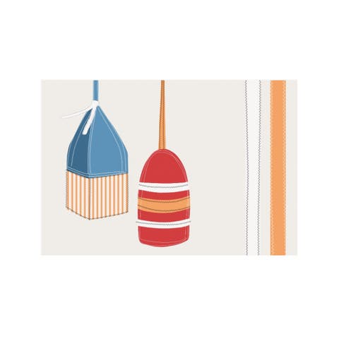 Buoy Stripe Placemats, Set of 6 Nautical Blue Coastal Beach Nautical