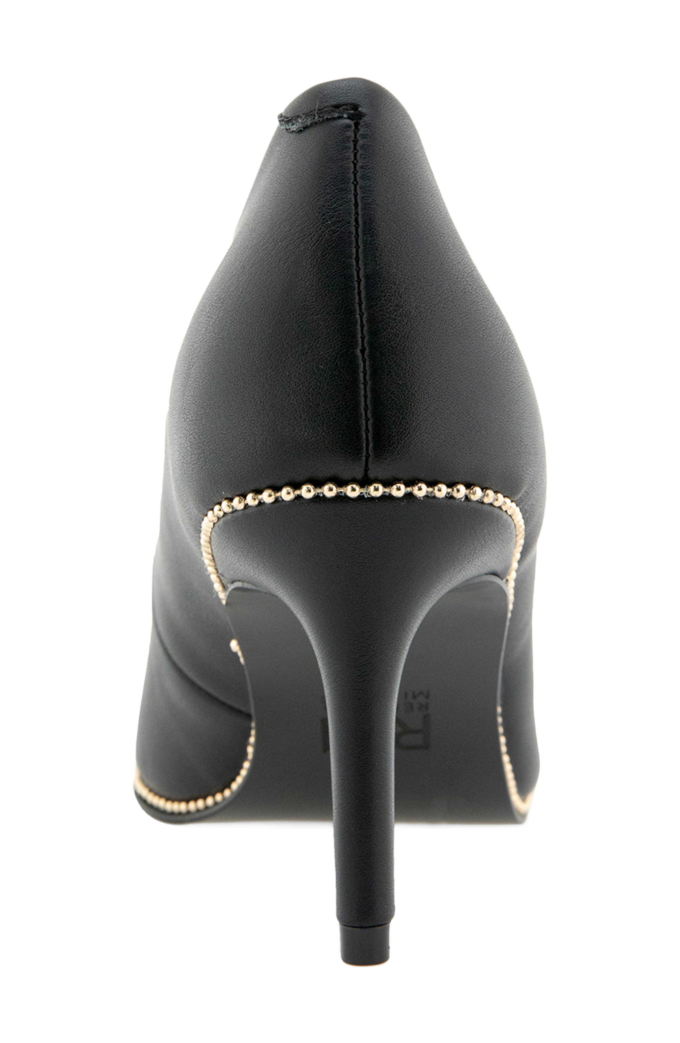 Tacey Faux Leather Pump, Alternate, color, BLACK