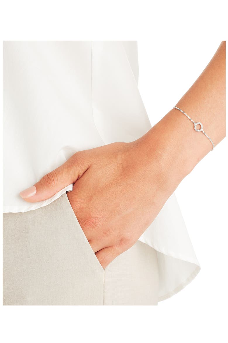 Riva Mini Circle Diamond Bracelet, Alternate, color, SILVER/ DIAMOND