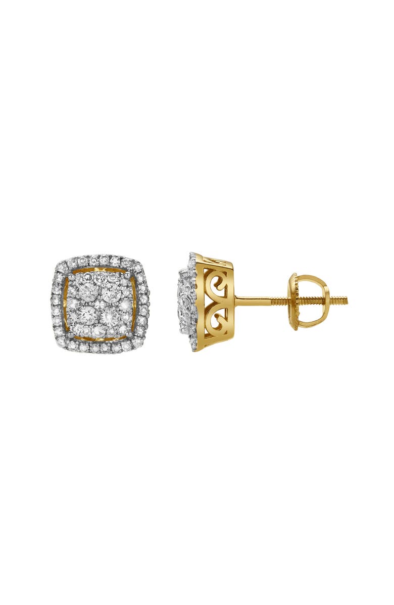 LuvMyJewelry Elantris 10K Yellow Gold Cluster Diamond Unisex Earrings - 0.48 Cts, Main, color, 10K Yellow Gold