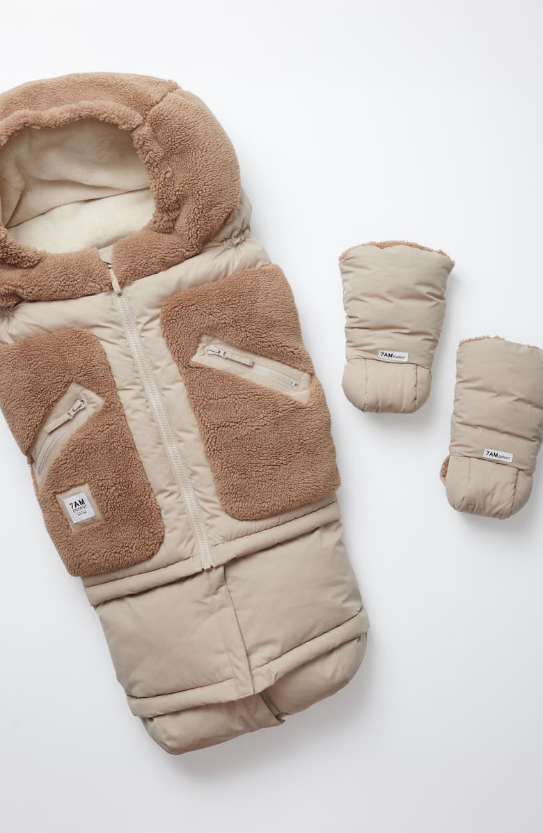 7 A.M. Enfant 212 evolution<sup>®</sup> Extendable Stroller & Car Seat Waterproof Footmuff, Alternate, color, Oat/ Cacao