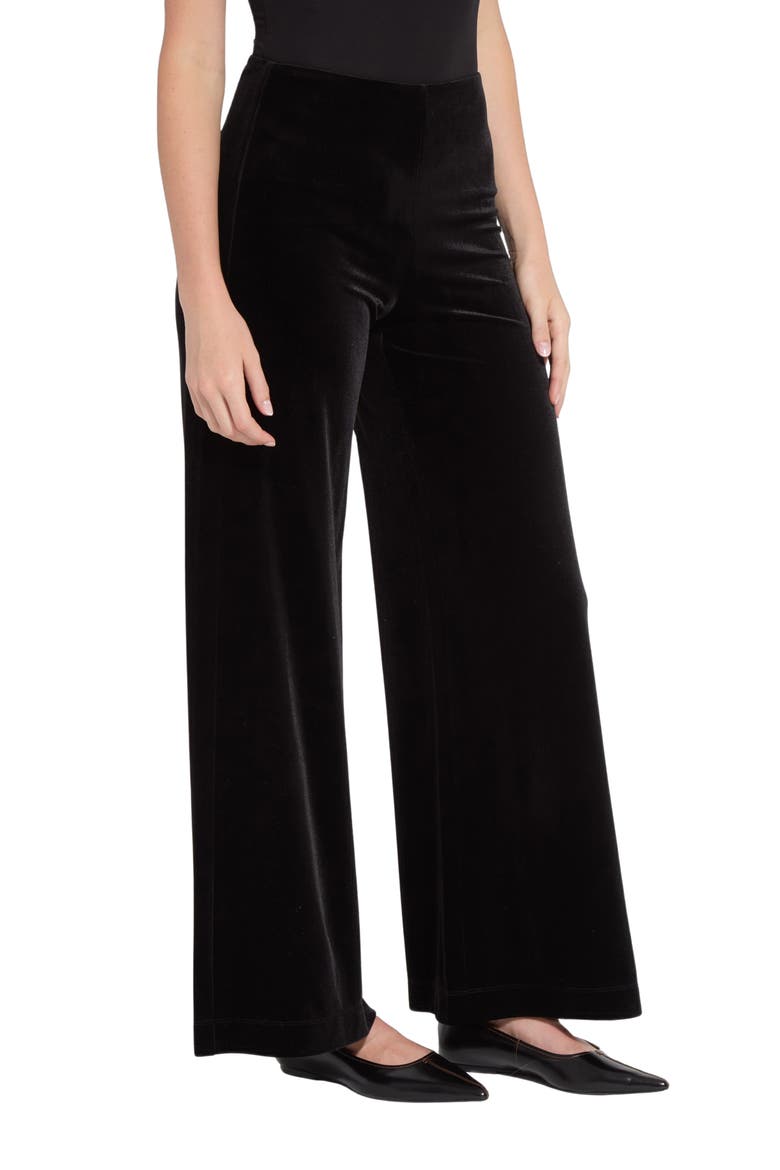 Ellery High Waist Flare Velvet Pants, Alternate, color, BLACK