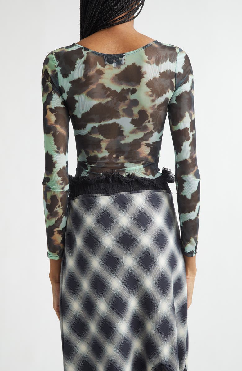 Collina Strada Women's Cardio Floral Print Gold Lamé Top, Alternate, color, Snow Leopard