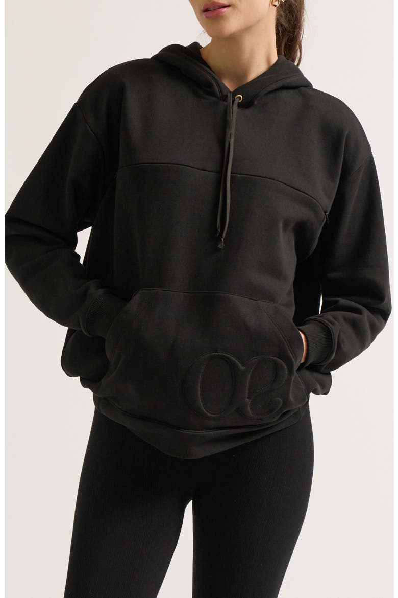 Boston Maternity & Nursing Hoodie, Alternate, color, Black