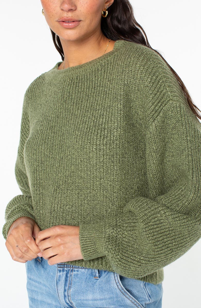 Roxy Around the Way Boatneck Sweater, Alternate, color, Oil Green