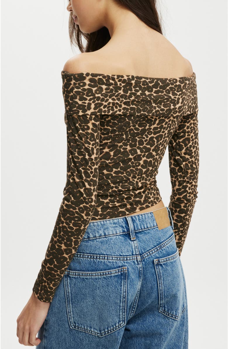 Cotton On Staple Rib Off Shoulder Long Sleeve Top, Alternate, color, 