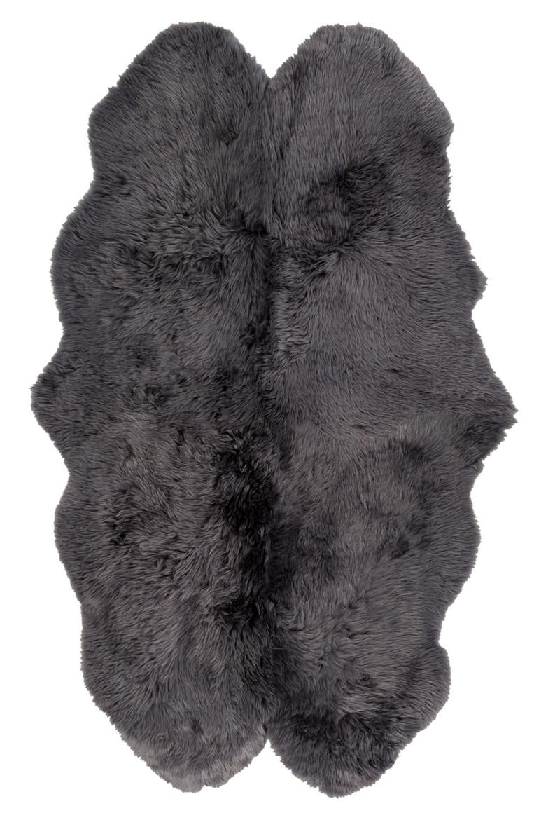 Genuine Shearling Rug, Alternate, color, GREY