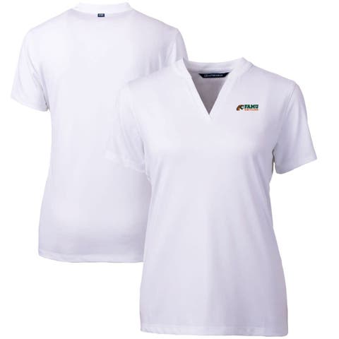 Women's Cutter & Buck White Florida A&M Rattlers Forge Blade V-Neck Top