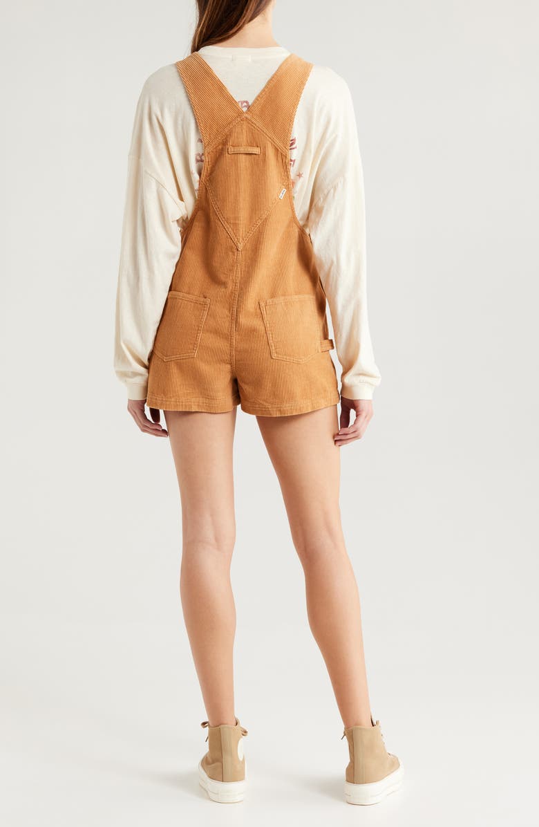 Billabong Sand Canyon Cotton Corduroy Shortalls, Alternate, color, Biscuit