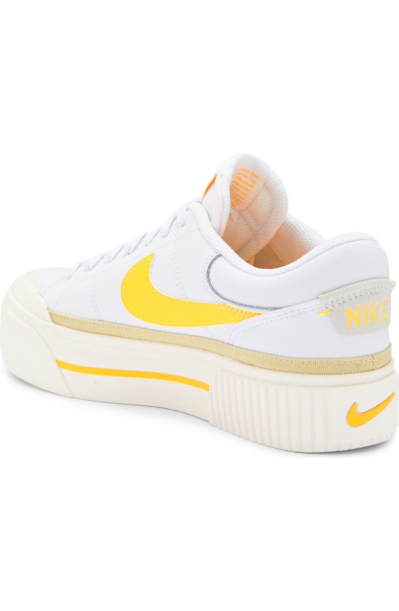 Nike Court Legacy Lift Platform Sneaker, Alternate, color, White/ Orange/ Gold