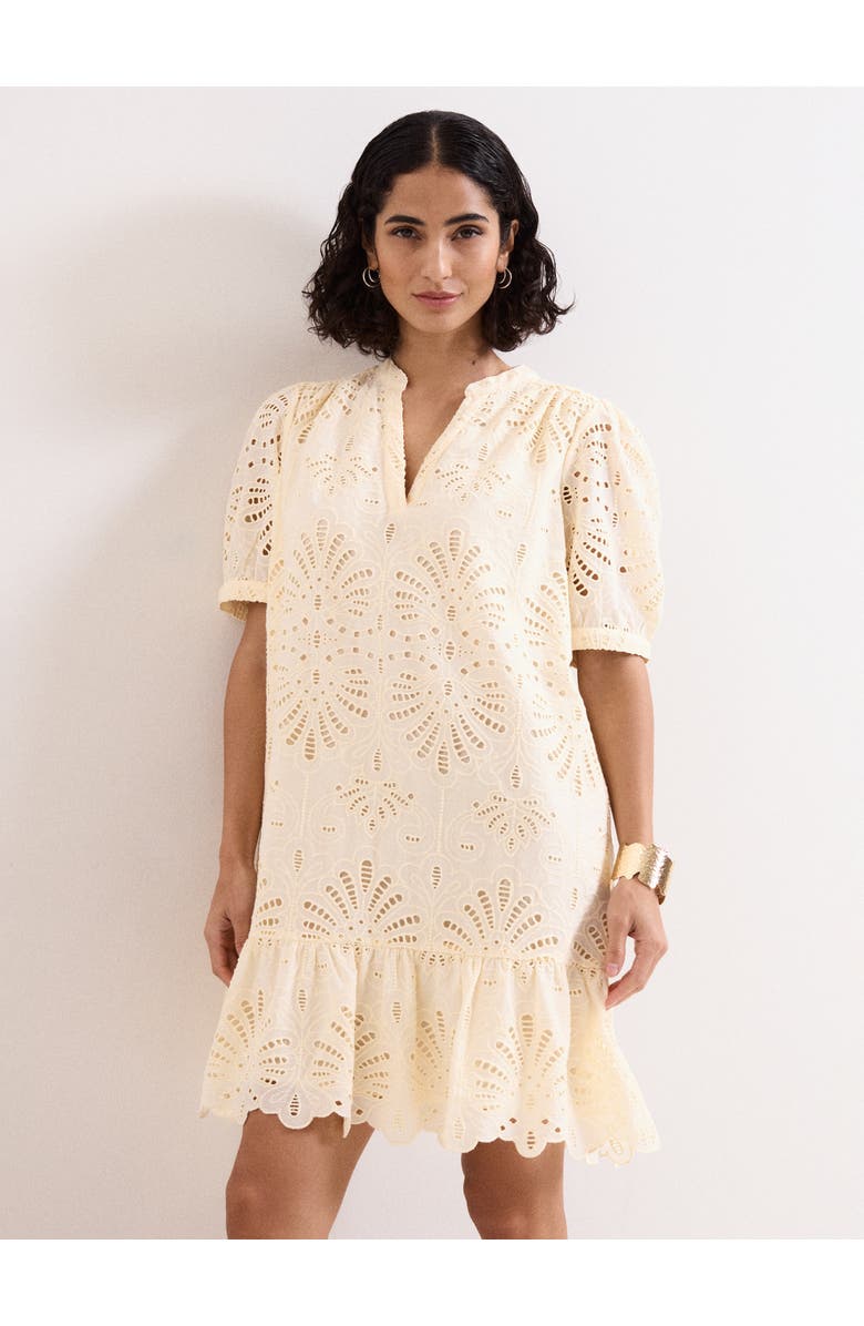 Phase Eight Liliana Embroidered Mini Dress, Main, color, Yellow