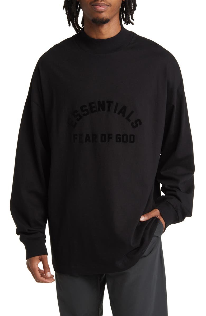 Fear of God Essentials Long Sleeve Cotton Blend Graphic T-Shirt, Main, color, 