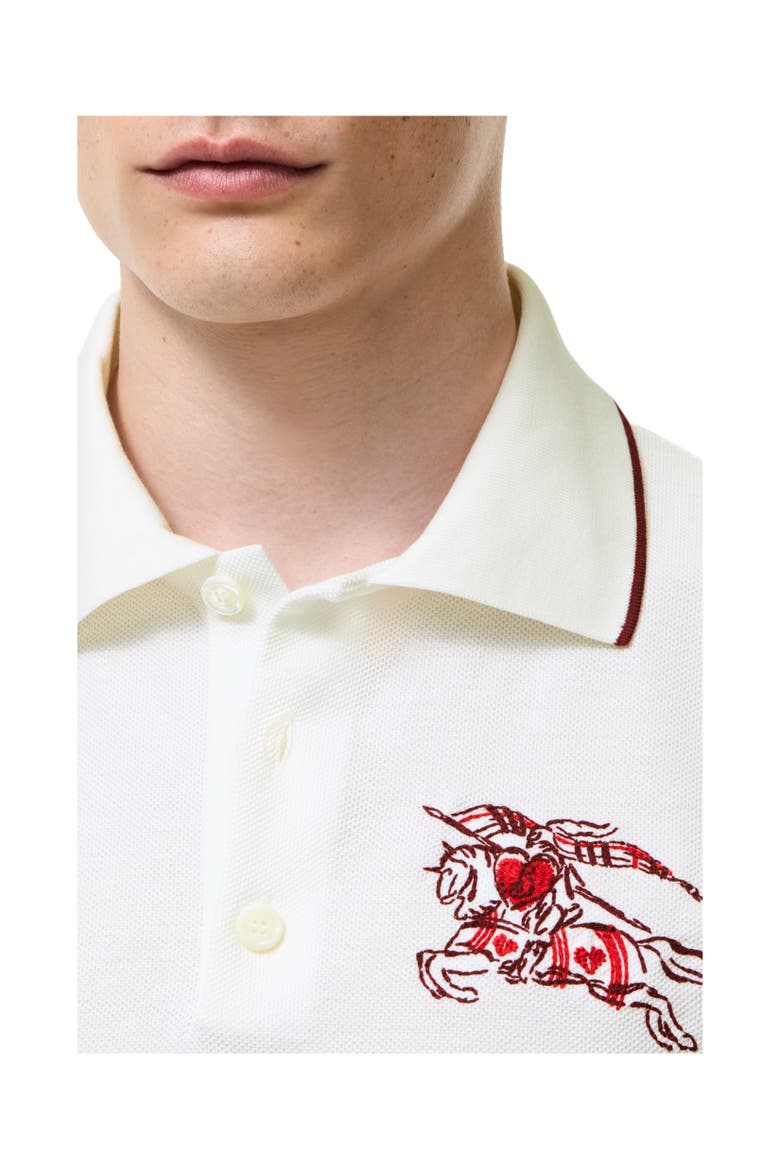 Heart Knight Cotton Polo Shirt, Alternate, color, Chalk white