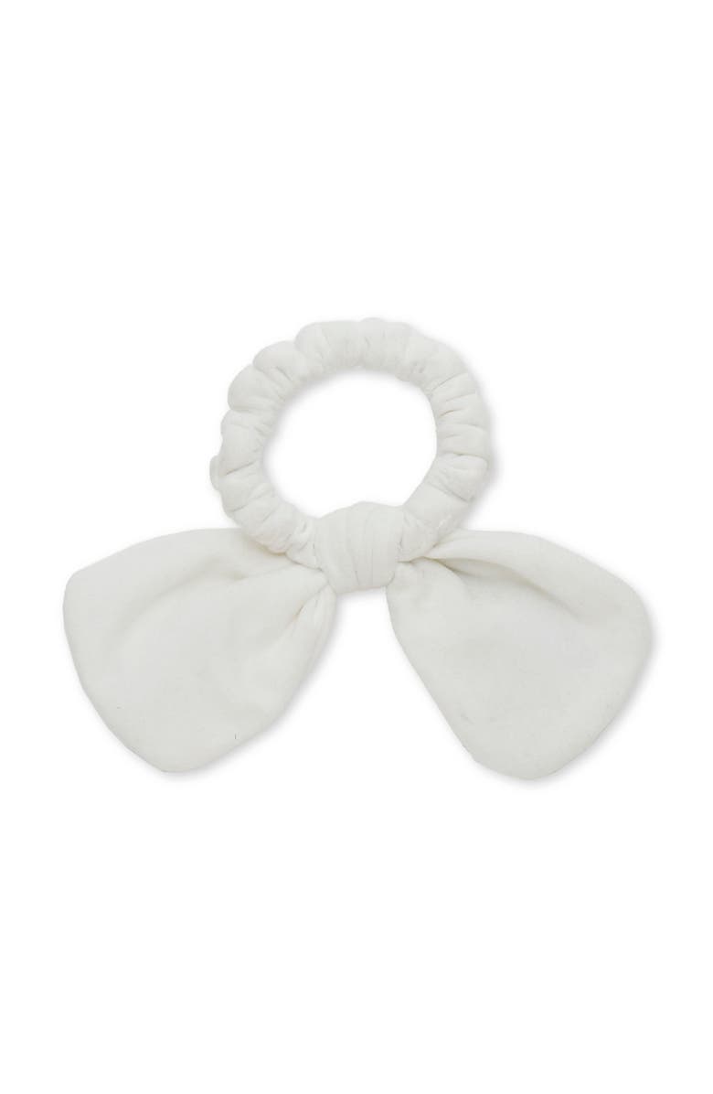 Lele Sadoughi La Chargers Bow Scrunchie, Alternate, color, Ivory 100