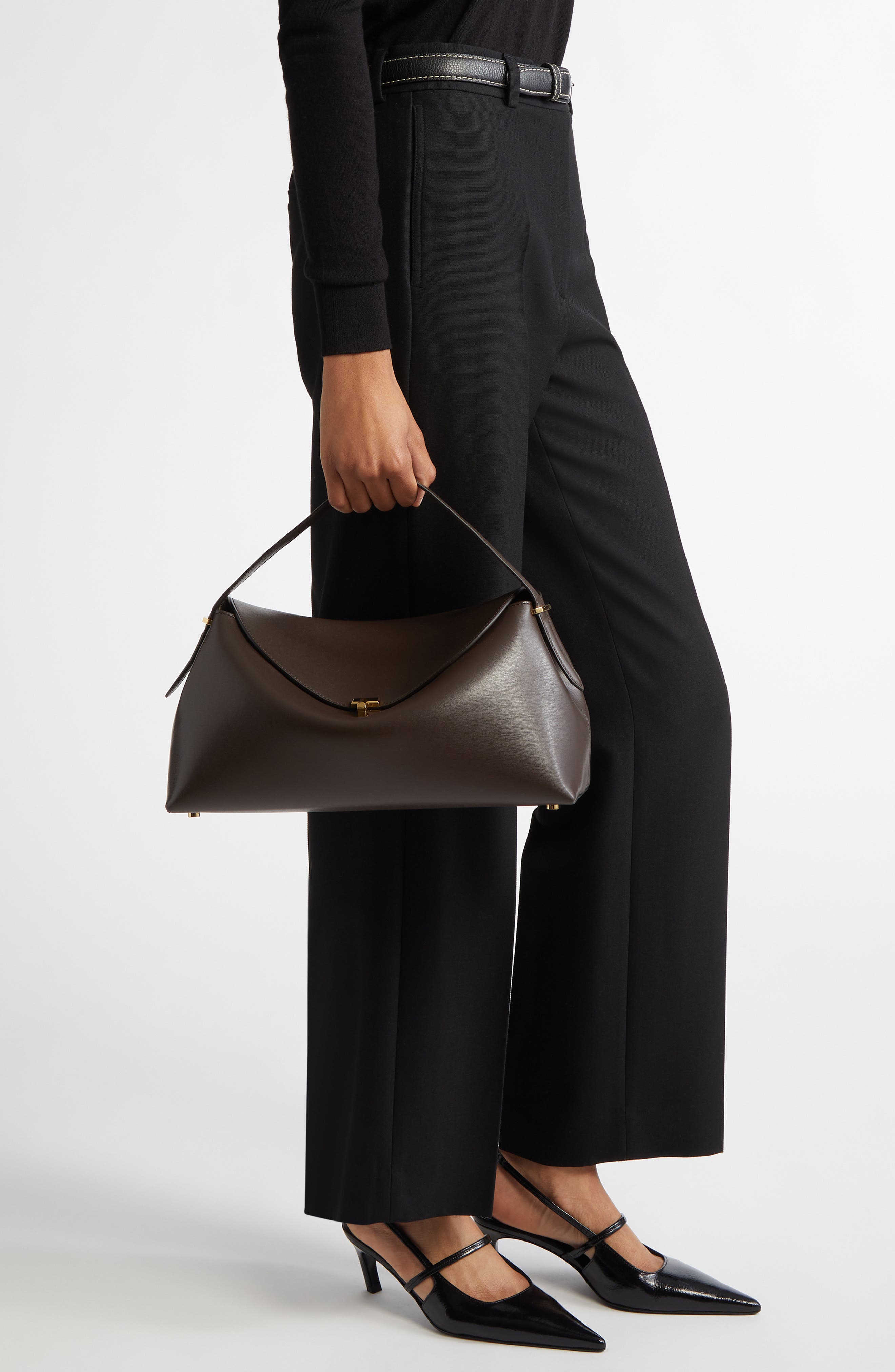 T-Lock Curve Shoulder Bag, Alternate, color, BARK