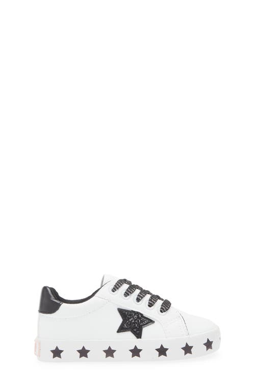 Olivia Miller Kids' Metallic Heart Sneaker In White/black