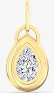 Everlee Golden Domed Pear Lab Diamond Charm in 14K