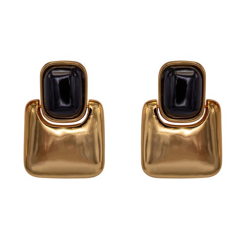 Black Suede Studio Block Earring In Multi