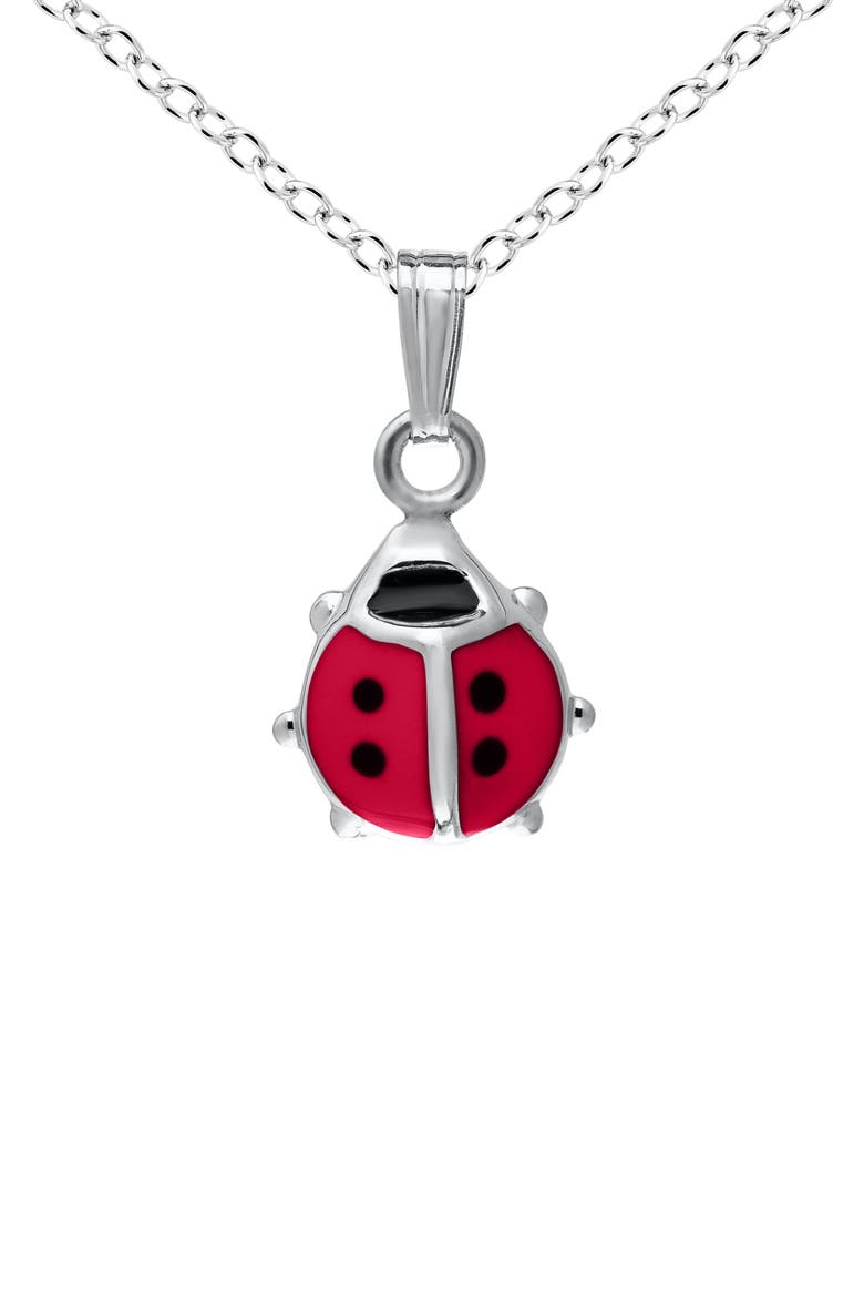 Sterling Silver Ladybug Necklace, Main, color, SILVER