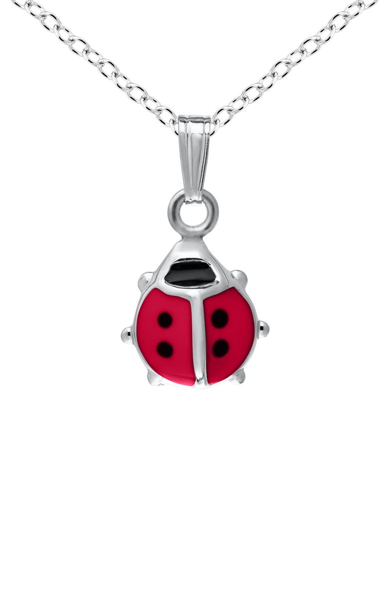 Mignonette Sterling Silver Ladybug Necklace, Main, color, Silver