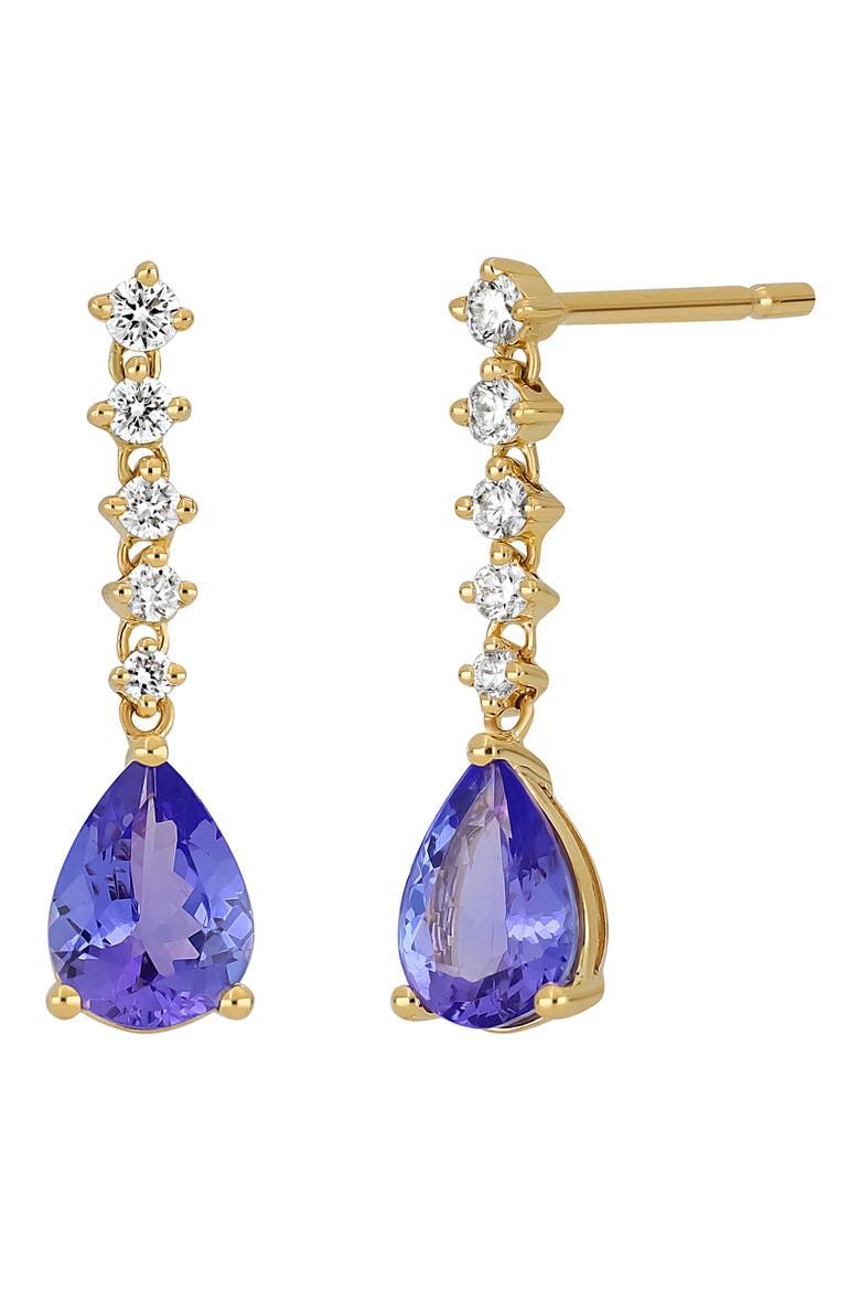 Iris Diamond & Tanzanite Drop Earrings (Nordstrom Exclusive), Main, color, 18K YELLOW GOLD
