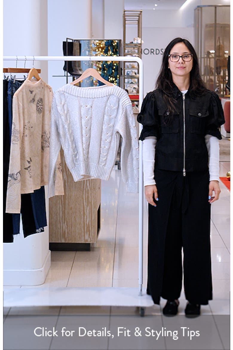 Debbi Cable Cotton Boat Neck Sweater video