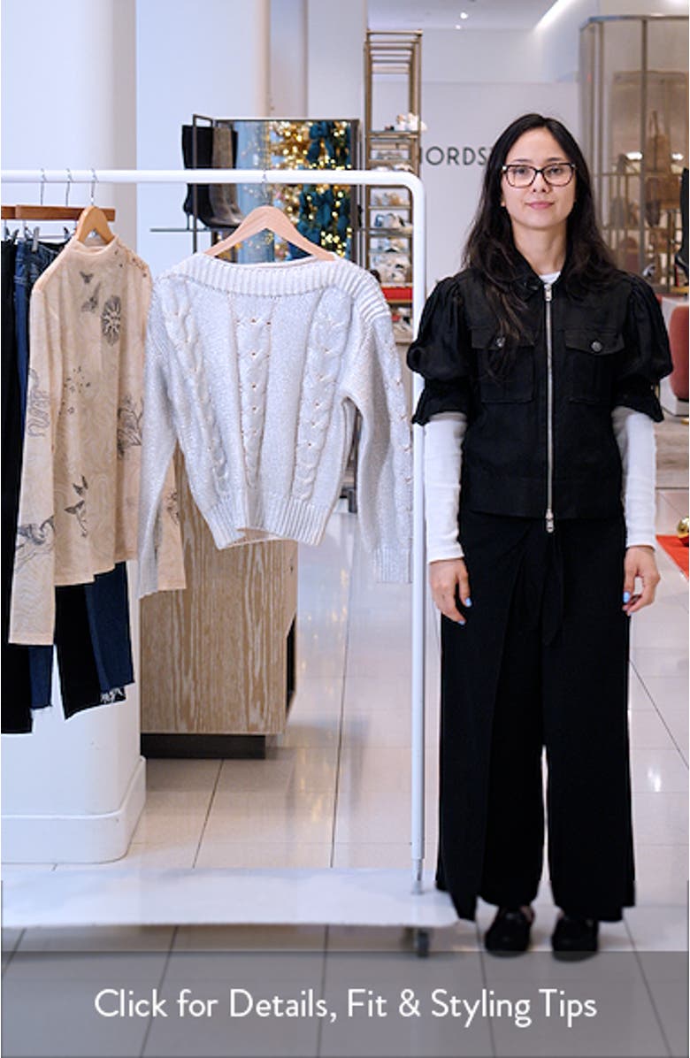 Debbi Cable Cotton Boat Neck Sweater, sales video thumbnail