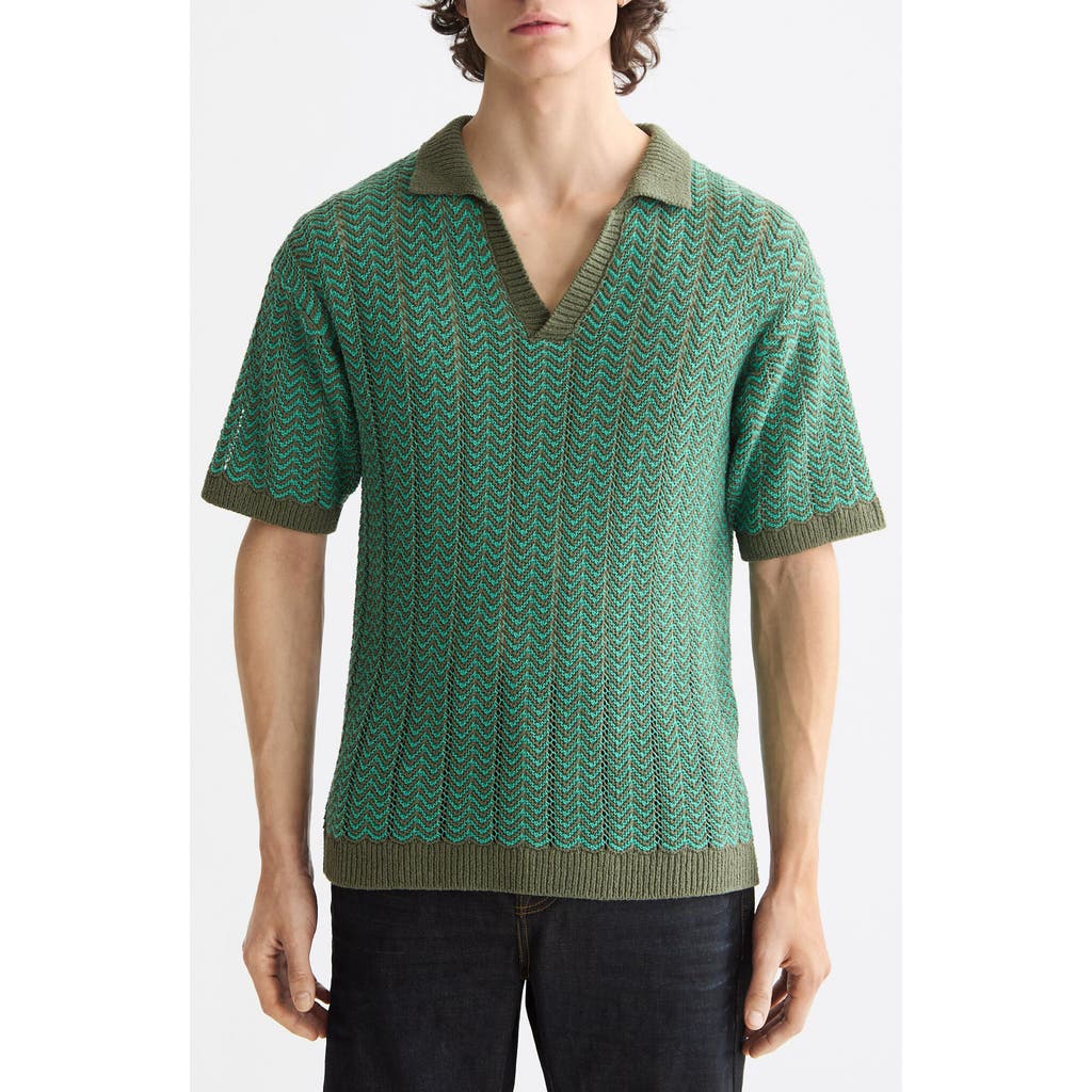 Scotch & Soda Chevron Regular Fit Short Sleeve Sweater