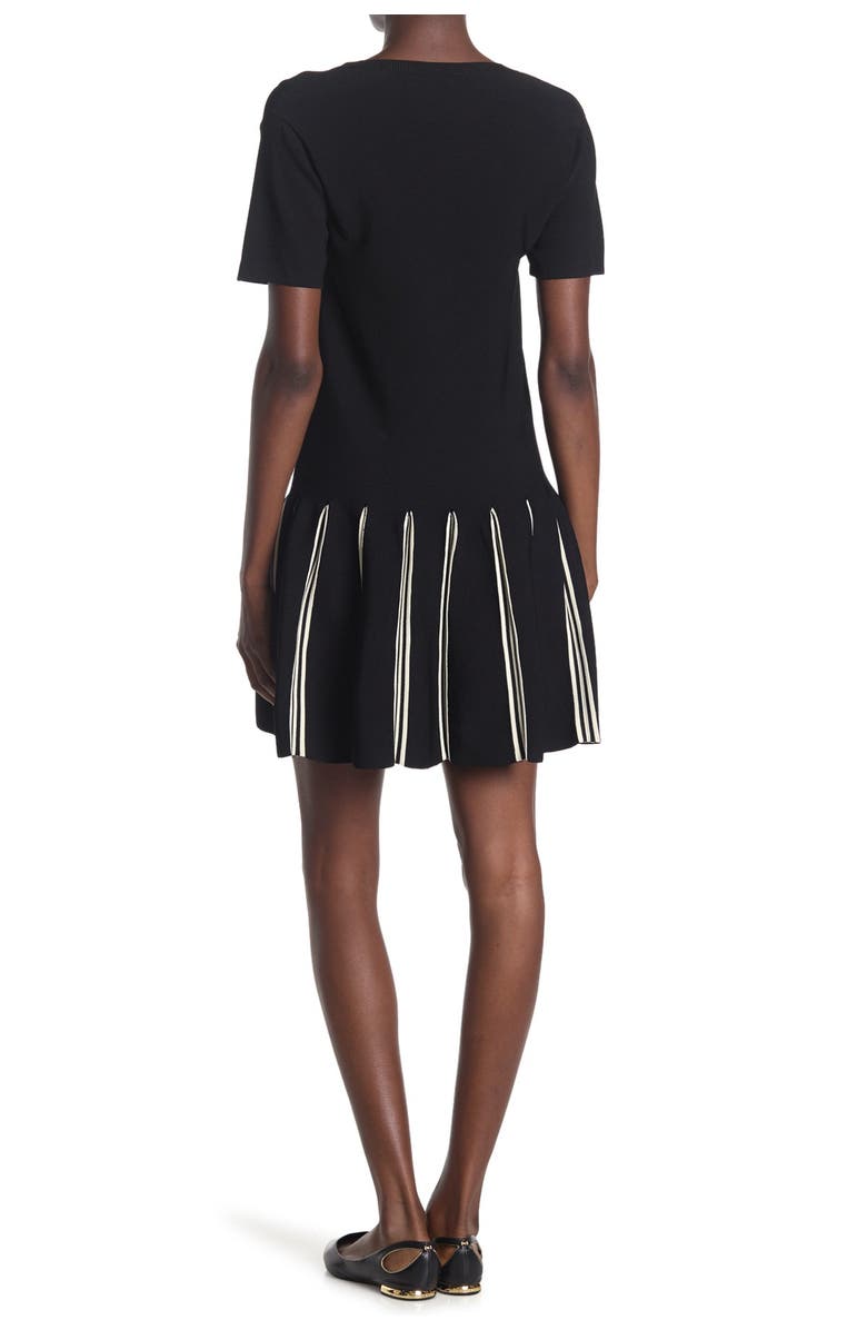 RED Valentino Stripe Hem Crew Neck Dress, Alternate, color,