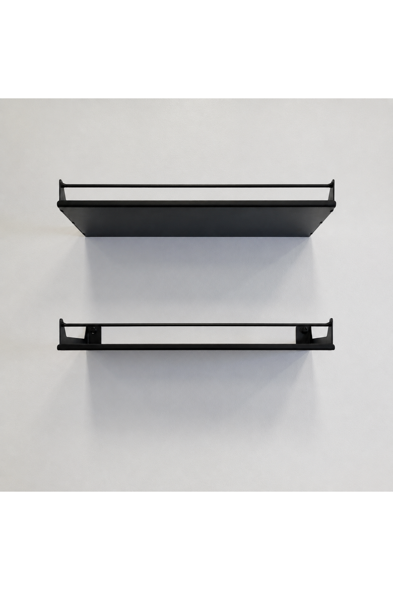 The Haven Shelves - Metal Utility Wall Shelves - 2-Pack, Alternate, color, Black