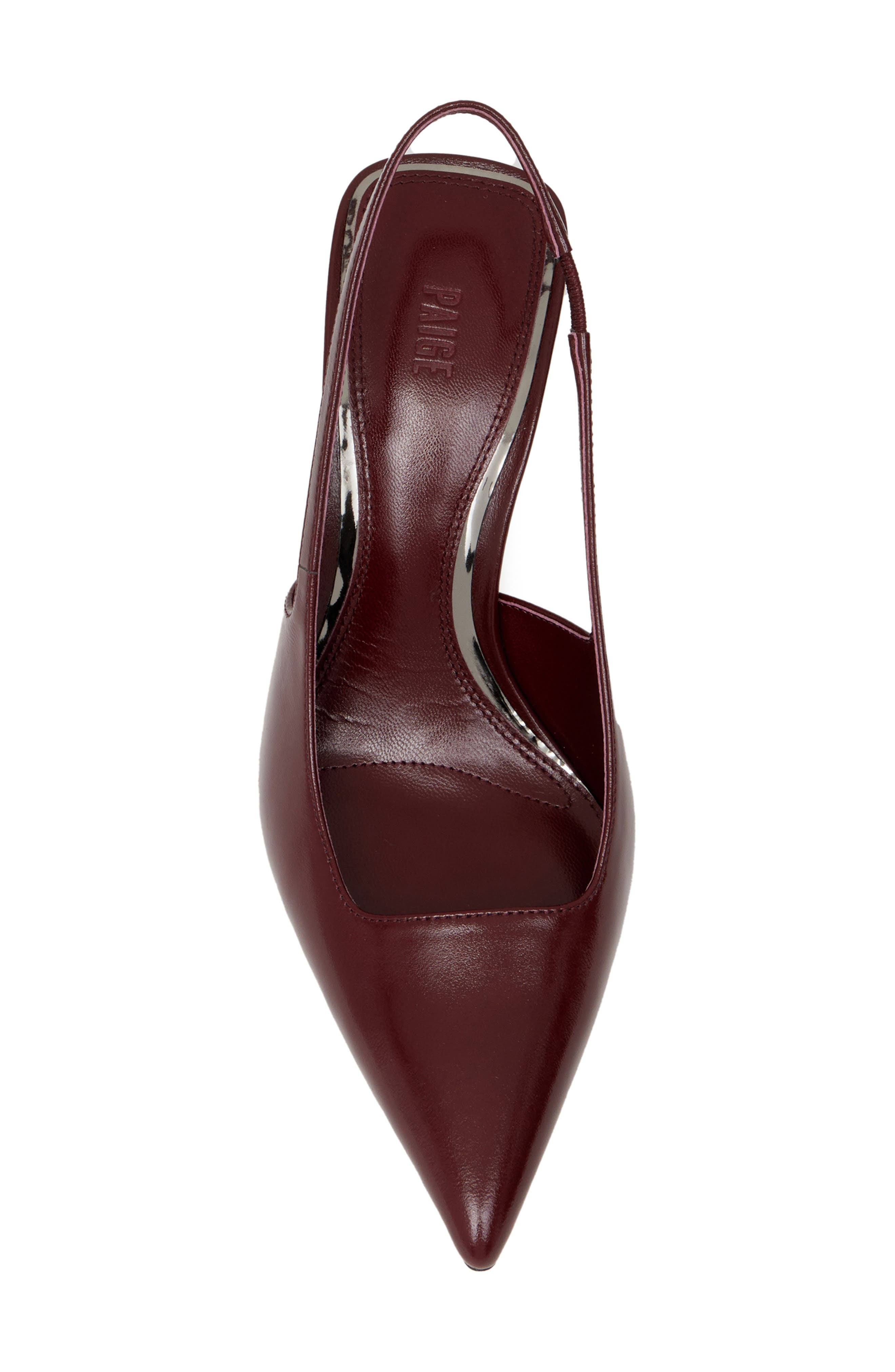 PAIGE Sienna Pointed Toe Slingback Pump, Alternate, color, Cranberry