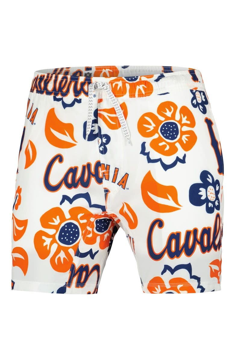 Wes & Willy Men's Wes & Willy  White Virginia Cavaliers Vault Tech Swimming Trunks, Alternate, color, 