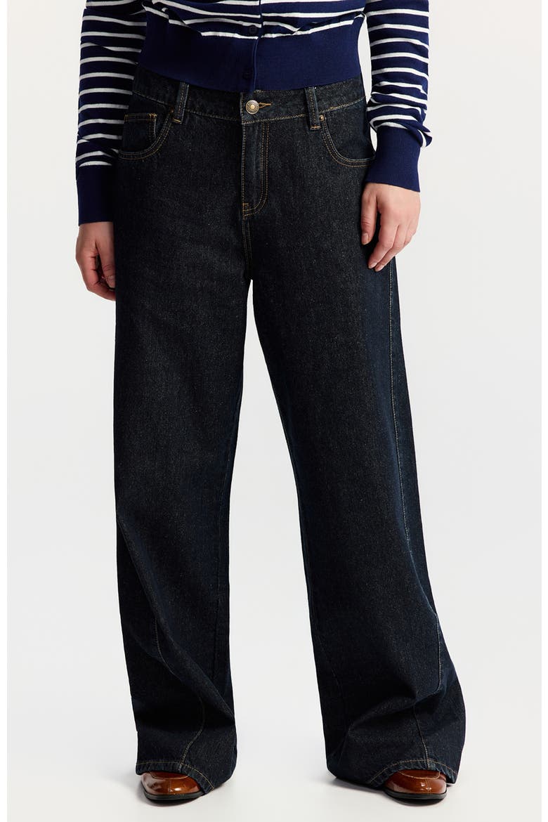 Tair High-waist Wide-leg Jeans, Main, color, Dark Blue