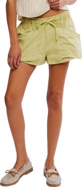 Free People Good Fortune Linen & Cotton Shorts