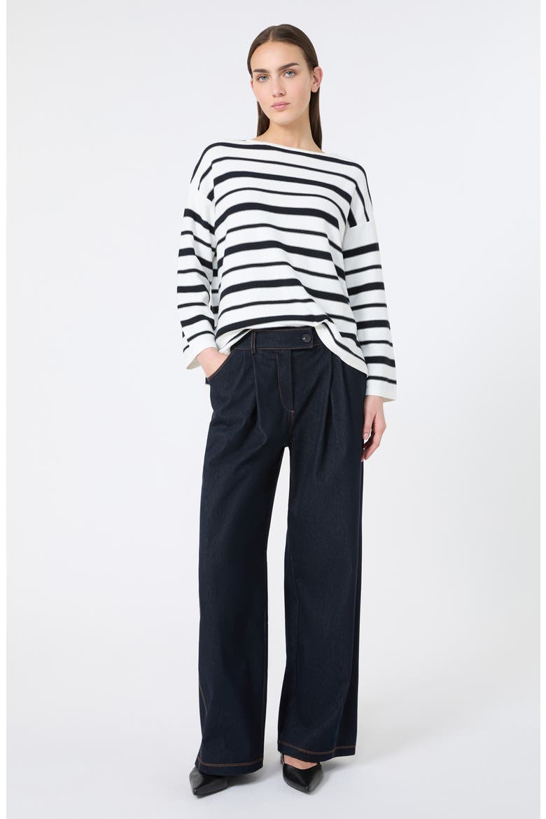 Locusta Stripe Sweater, Alternate, color, OPTICAL WHITE