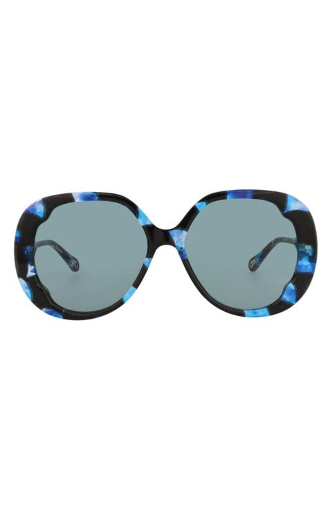 56mm Oversize Round Sunglasses