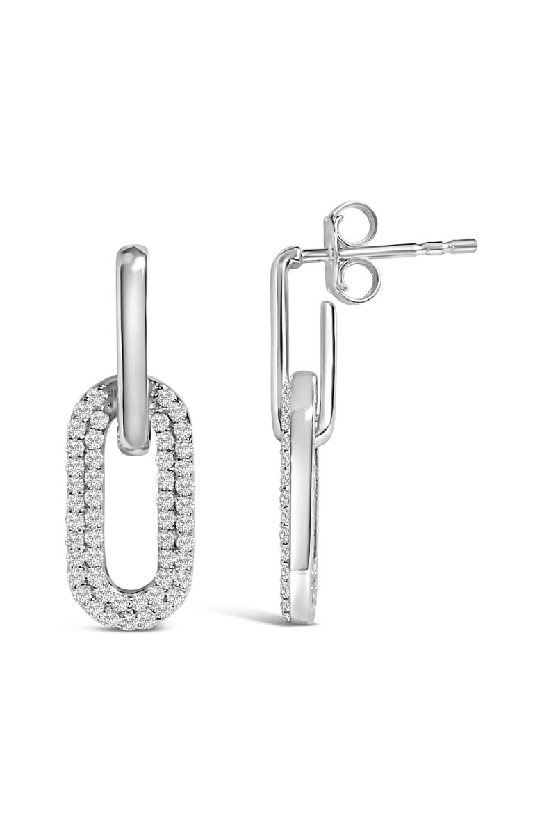 Haus of Brilliance 10K Gold 1/2 Cttw Lab Grown Diamond Dangling Paperclip Drop Earrings, Alternate, color, White