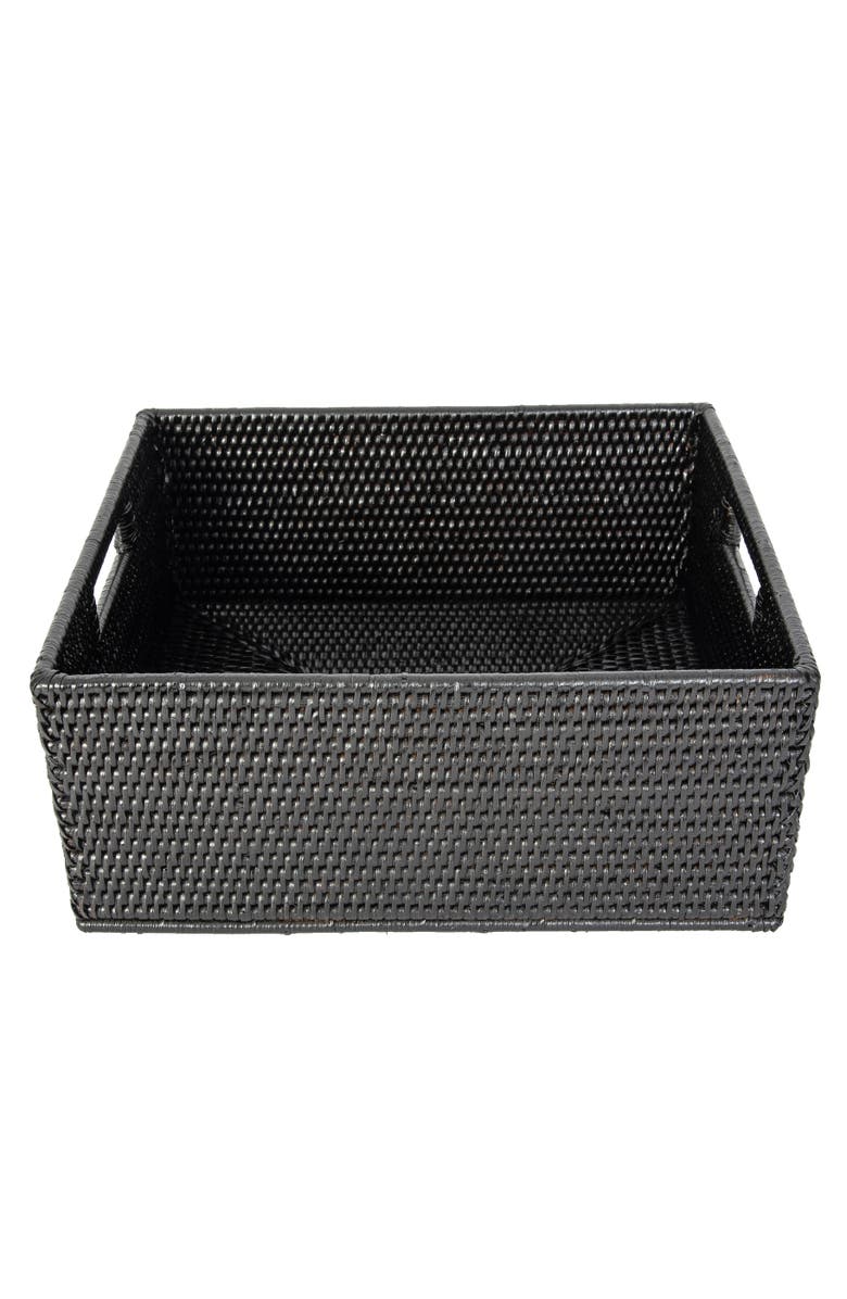 Artifacts Trading Company<sup>™</sup> Artifacts Rattan Rectangular Storage Basket, Alternate, color, Tudor Black