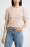 Nordstrom Femme Short Sleeve Brushed Cashmere Sweater