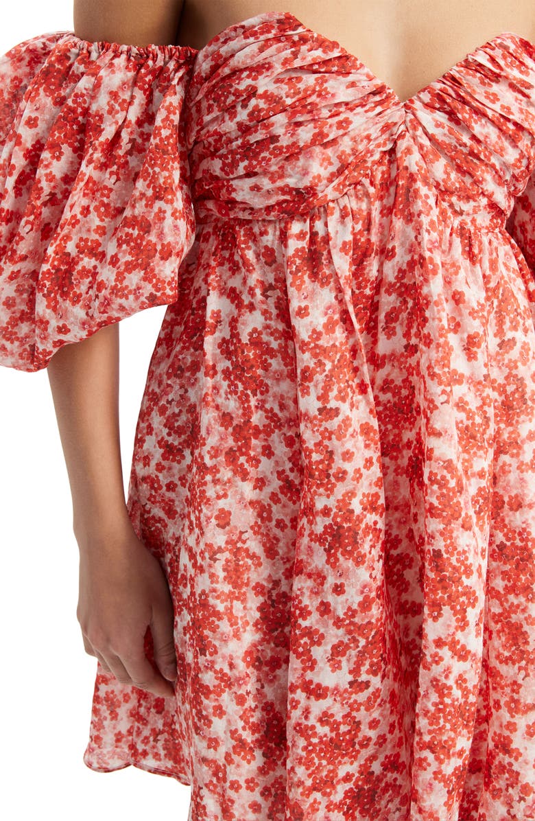 Bardot Lani Floral Off The Shoulder Minidress, Alternate, color, Red