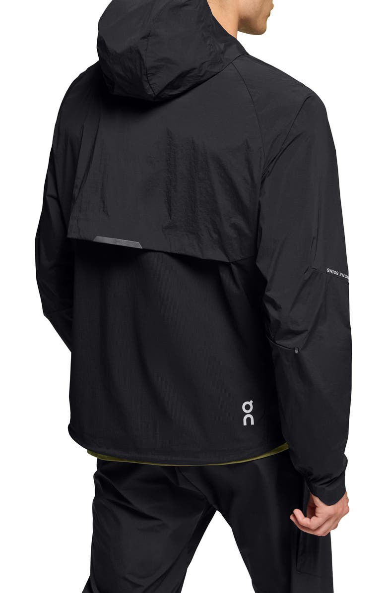 On Core Hooded Packable Running Jacket, Alternate, color, Black