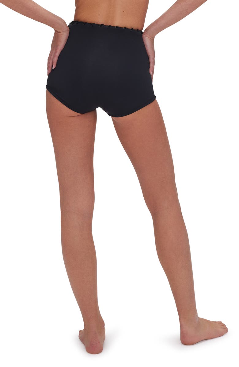 Good American Whipstitch Boy Short Bikini Bottoms, Alternate, color,