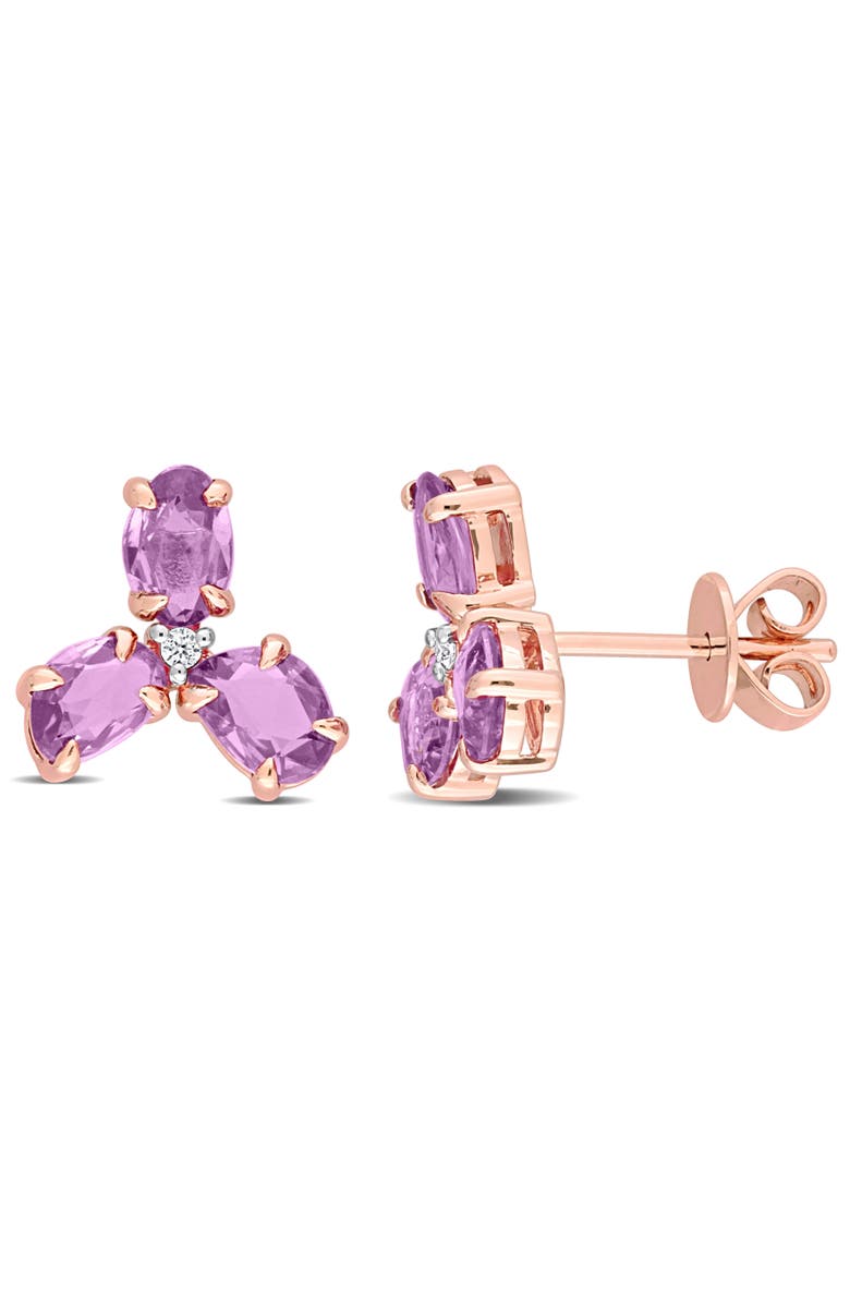 Julianna B. Sapphire & Diamond Stud Earrings 14k, Main, color, Rose Gold