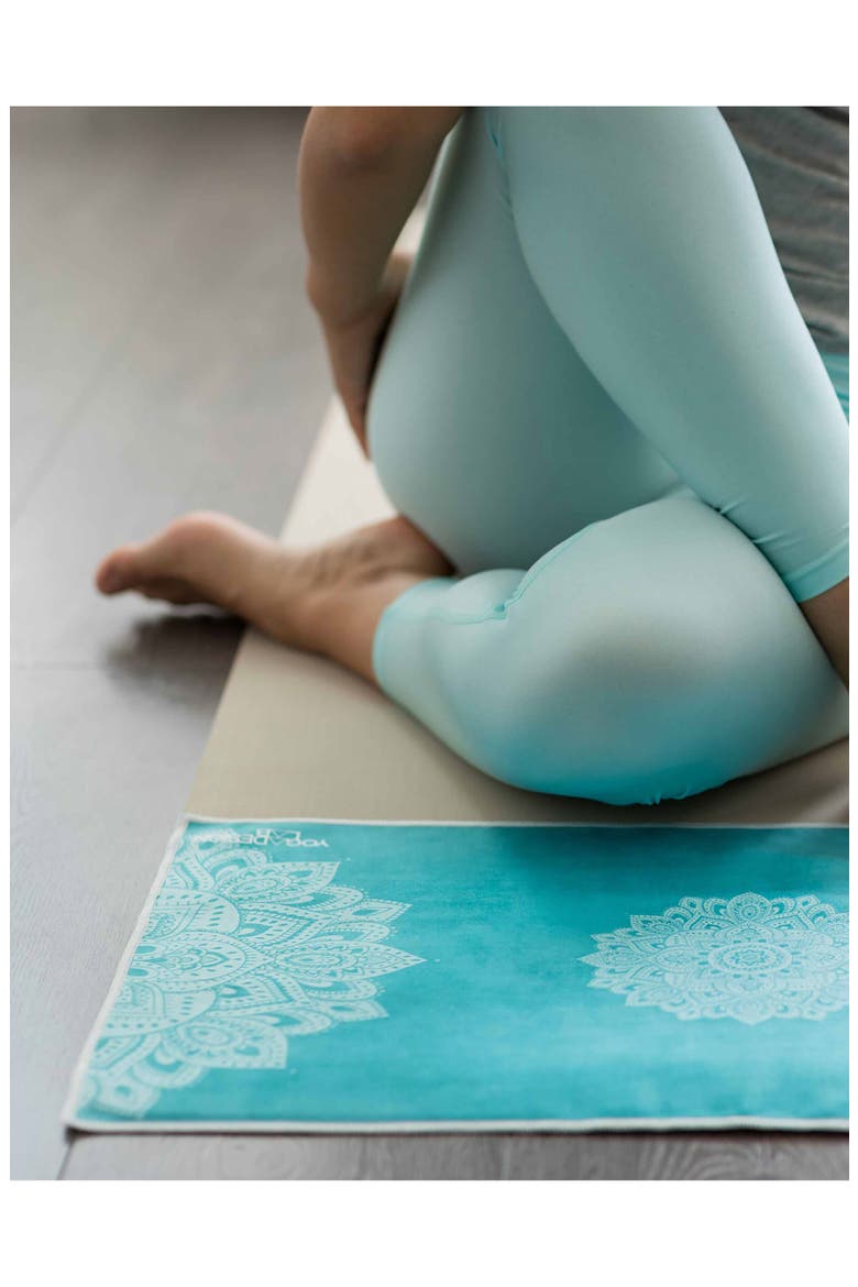Yoga Hand Towel, Alternate, color, MANDALA TURQUOISE