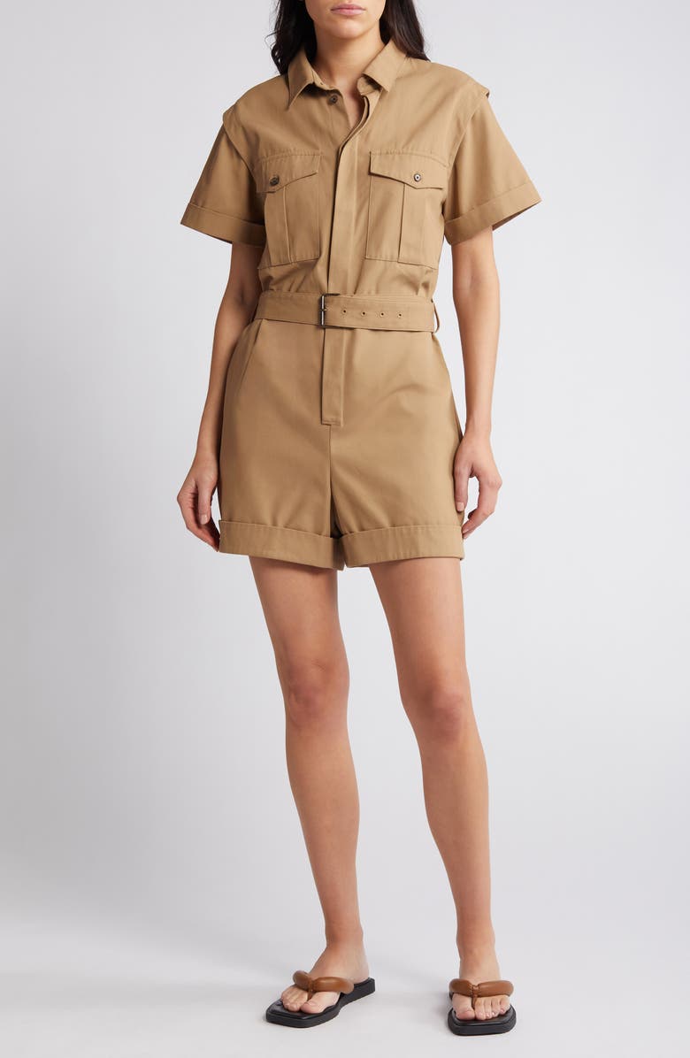 FRAME Utility Short Sleeve Romper, Main, color,