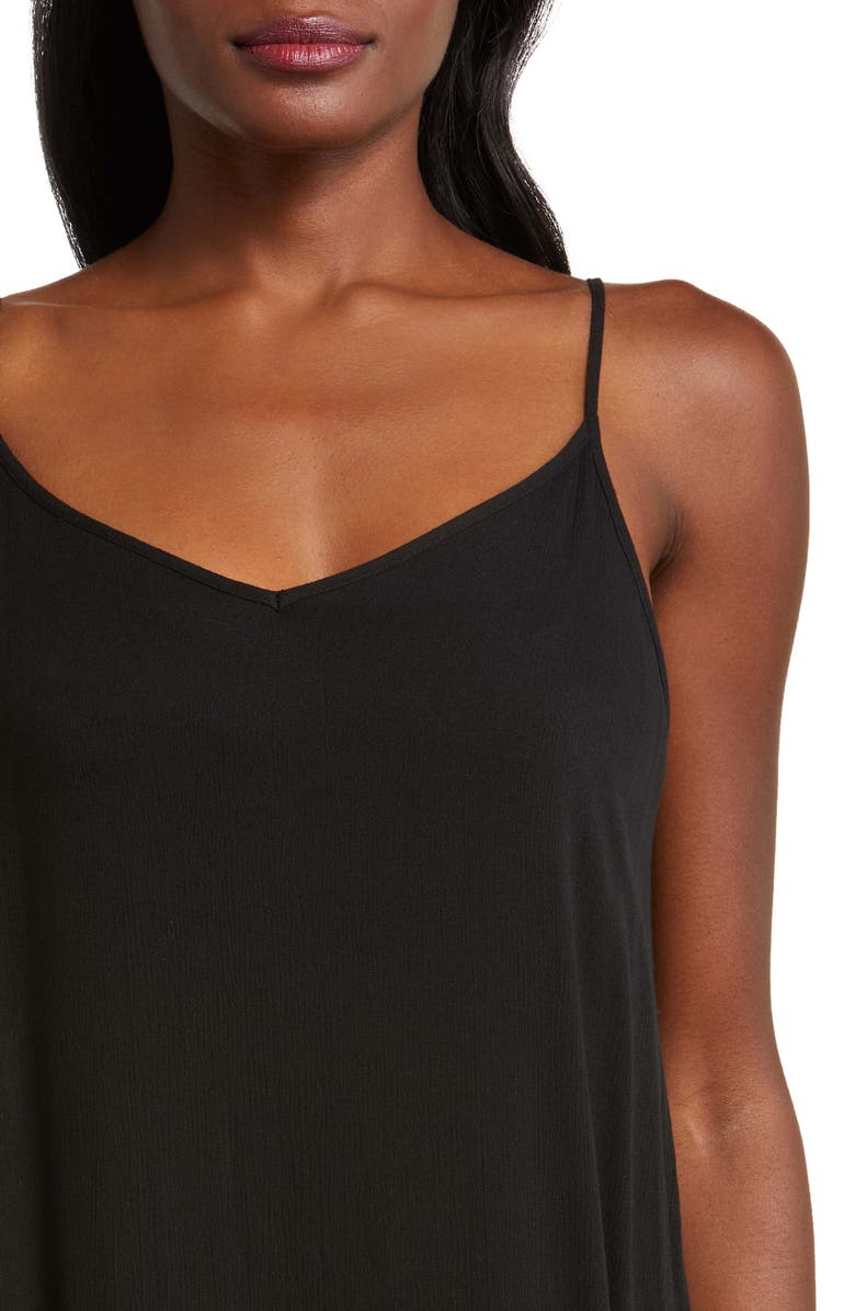 Elan Tiered Gauze Cover-Up Maxi Dress, Alternate, color, Black