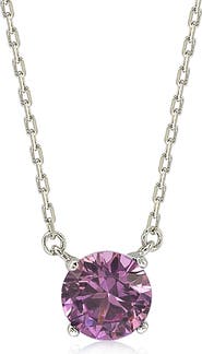 SUZY LEVIAN Sterling Silver Sapphire Solitaire Pendant Necklace