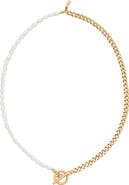 st. Moran Freshwater Pearl Curb Chain Toggle Necklace